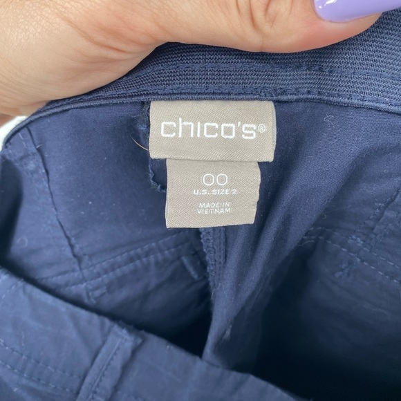 Chico's Poplin Capri Cropped Ankle Cargo Pants - Picture 3 of 7